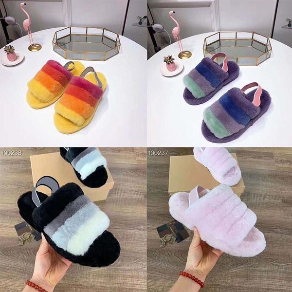 

7 color new women sandals fur slides slippers women furry slippers australia fluff yeah slide designercasual shoes boots fashion designer