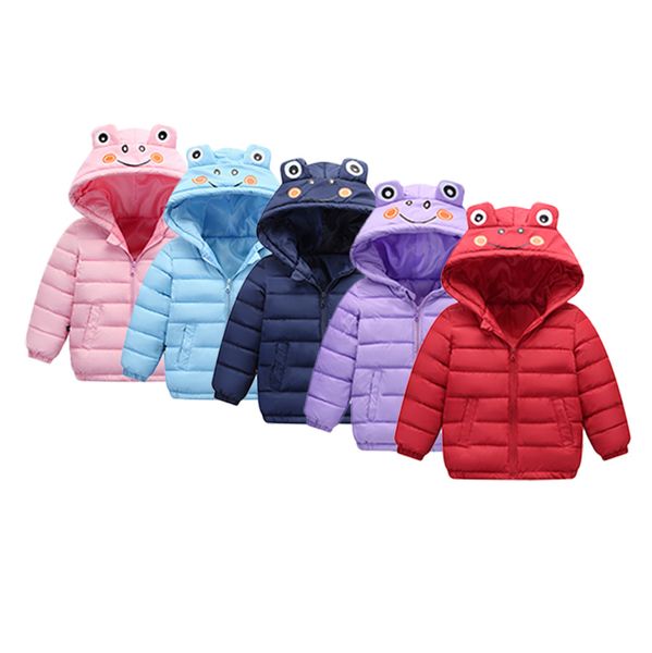 

2019 fashion toddler kids baby boy girl winter jacket warm thick animal waterproof cartoon hooded outfit roupa down coats, Blue;gray