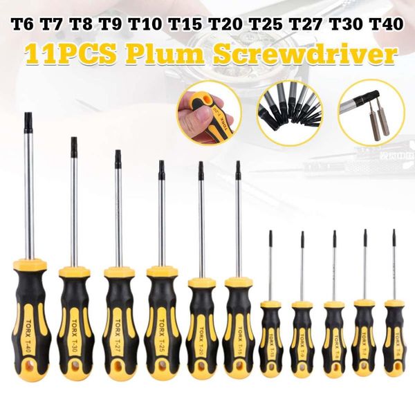 

11pcs t6-t40 torx chrome vanadium steel screwdriver magnetic tip repair hand tool set metric screwdriver hand repair tools