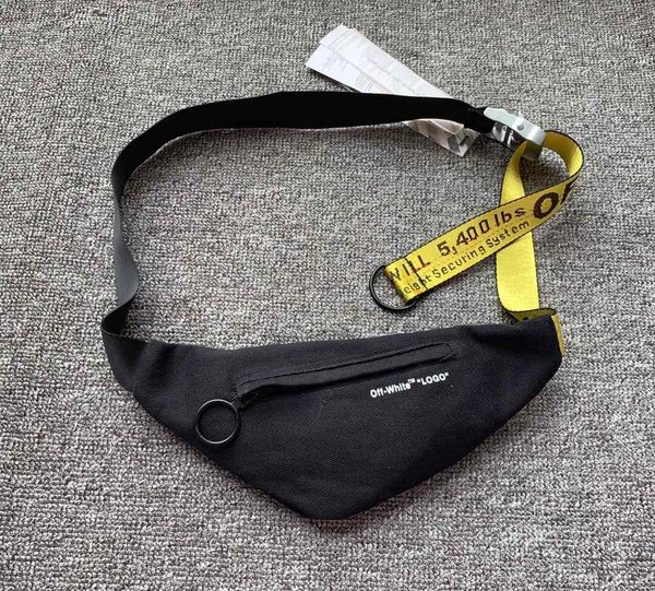 

New 19 off ow white cro body hip inclined houlder bag fanny pack wai t bag men canva off bag hip, Black
