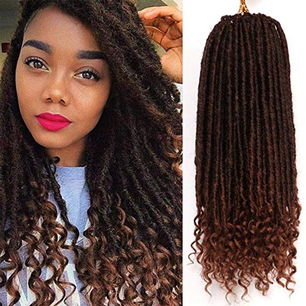 2020 Faux Locs Crochet Braids With Wavy Ends Straight Goddess Locs