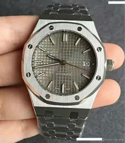 

2019 mens watch automatic mechanical movement blue dial royal oak series stainless steel mens watches gife jj20039, Slivery;brown