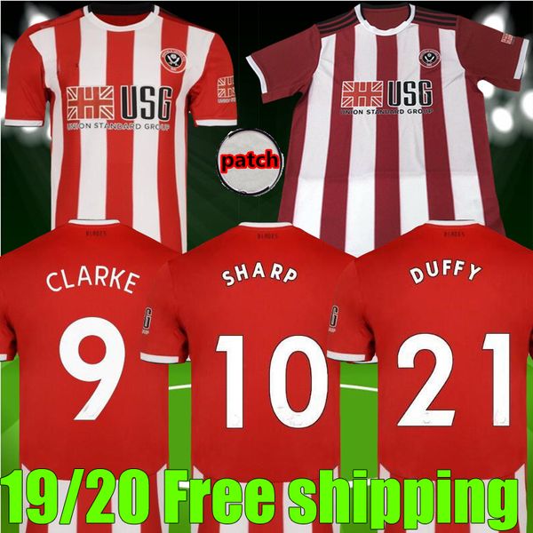 

new 2019 2020 maillots sheffield united soccer jerseys fc home away 19 20 sharp baldock clarke an duffy sheffield football jersey shirt, Black;yellow