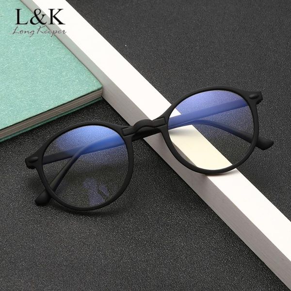 

retro round anti blue light computer eyewear frame for women men clear lens optical spectacle eyeglasses frame uv400, White;black