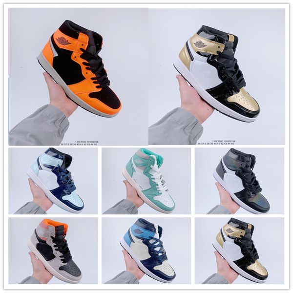 

jumpman 1 1s classic high basketball shoes blue white orange black sports sneakers casual trainers training for men women 36-45