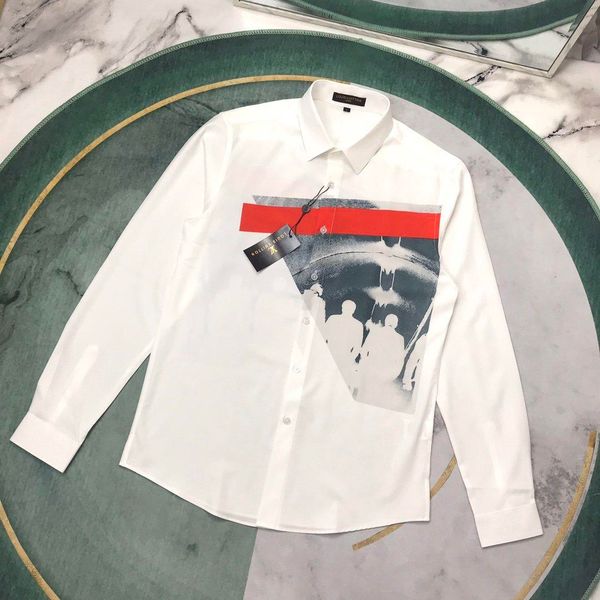 

20ss новый роскошный бренд lv8 группа печати рубашка дизайнер футболка дышащая футболка с длинным рукавом мужчины женщины блузки повседневна, White