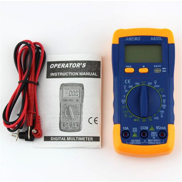 

handheld lcd display digital a830l multimeter lcd ac/dc ohm voltage ammeter resistance capacitance tester