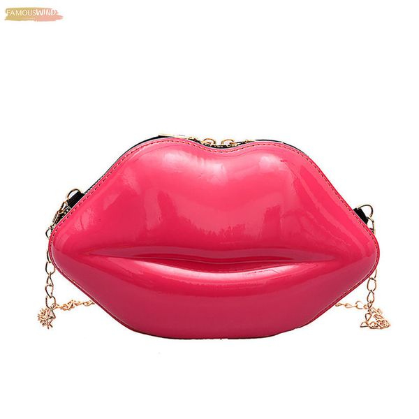 

women pu small handbag lips solid color crossbody ladies bags brand clutch shoulder bag purse torebki damskie t1p