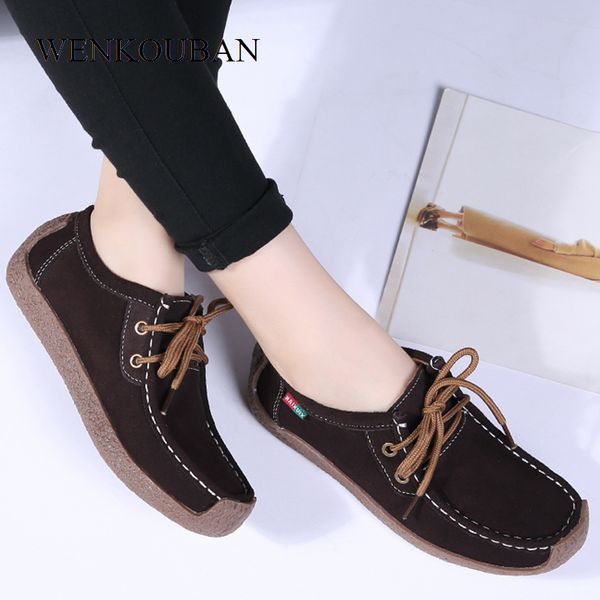 

leather shoes women loafers summer moccasins woemen platform shoes lace up ladies ballet fats casual oxford shoes zapatos mujer y190704, Black