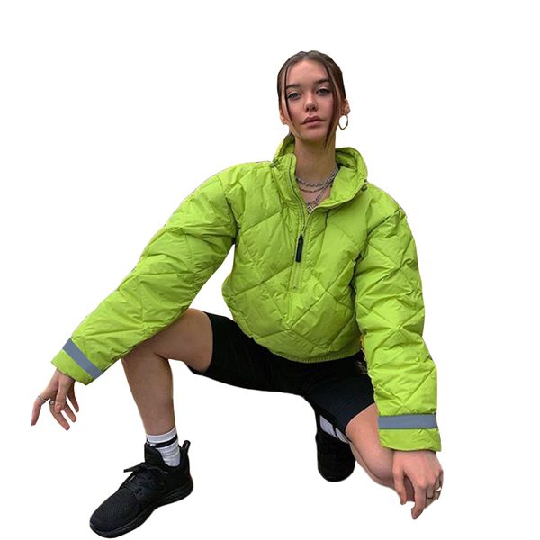 

2019 autumn winter women warm coats jacket outfits streetwear turtleneck pullover zipper long sleeve pockets outerwear t1735190, Black