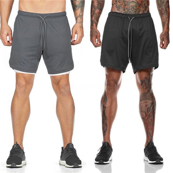 

summer shorts men 2020 brand boardshorts breathable male bodybuilding shorts comfortable plus size fitness mens casual #214, White;black