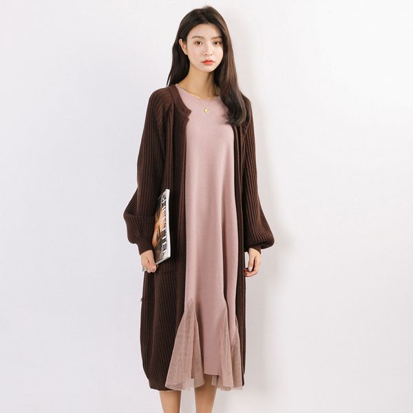 

2018 new thick loose temperament one button knit cardigan, White;black
