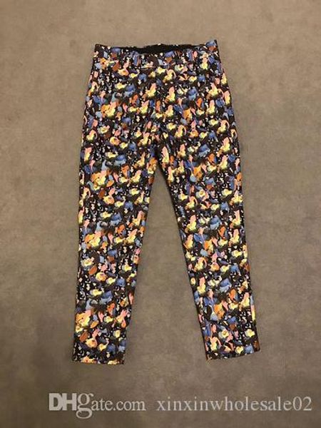 

модули горячей 2020ss европейская французская мода высокого качества уличный стиль мужской полный напечатанный цветок печать мужской тонкий, Black