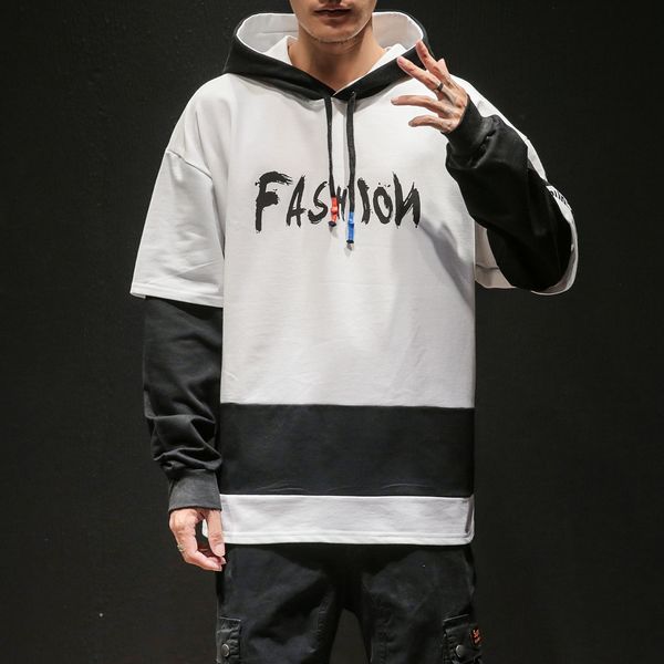 

harajuku graffiti hoodie men's sweatshirt men hip hop pullover hoodies streetwear casual fashion clothes hipster, Black