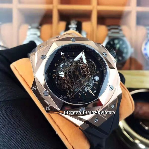 

9 styles luxury watches sang bleu rose gold chronograph quartz mens watch 418.ox.1108.rx.mxm19 black dial rubber strap gents wristwatches, Slivery;brown