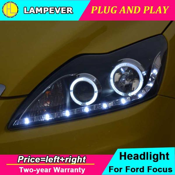 

car styling headlights for focus head lamp 2009-2011 focus 2 led headlight drl h7 d2h hid option angel eye bi xenon light