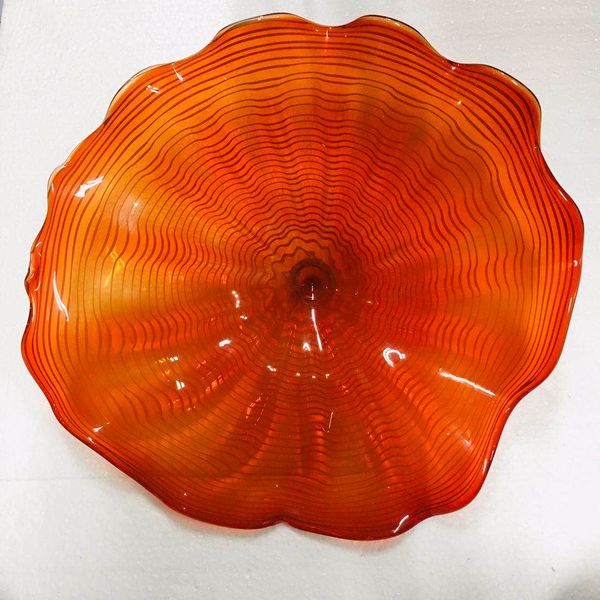 

2020 New Blown Glass Plates for Wall Decoration Style Murano Glass Hanging Plates Wall Art Customized Color Size
