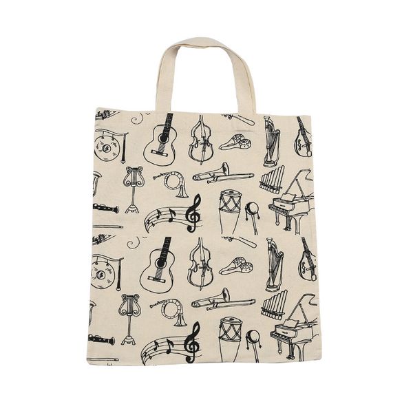 

music score cotton handbag musical elements note tote bag instruments accessories
