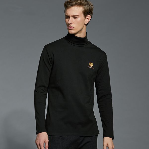 

Mens Undershirts Solid Color Cotton Underwear Casual Top Turtleneck Thermal Shirts Slim Male Undershirt Bottoming Shirt Men, Blue