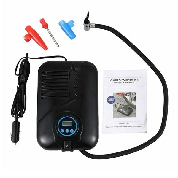 

car compressor tire inflatable pump plastic digital display air compressors auto digital electric tyre inflator 1 set