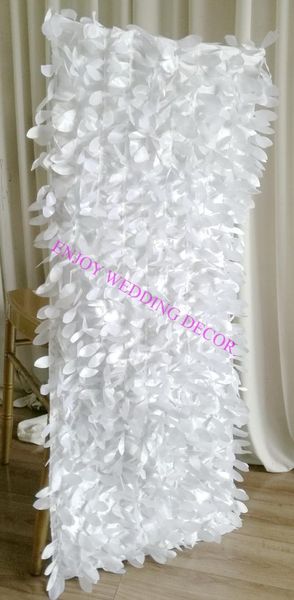 

promotion r 10pcs white taffeta leaf chiavari chair back cover for wedding decor ourdoor events