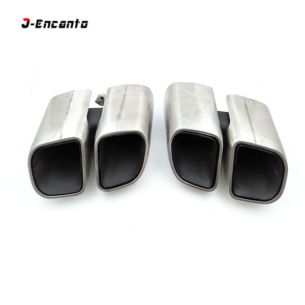 

turbo style матовый серебристый цвет tail выхлопная советы глушитель трубы для porsche macan 2014-2017 2,0 турбо