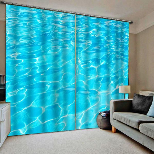 

custom 3d curtains blue corrugated p pattern curtains for living room bedroom blackout curtain