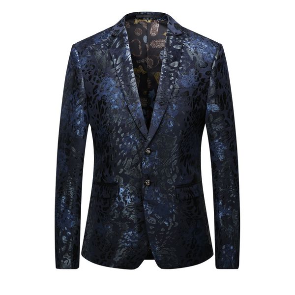 

men's jacket spring and autumn new men's fashion slim gold jacket new business formal suit ball party dress, White;black