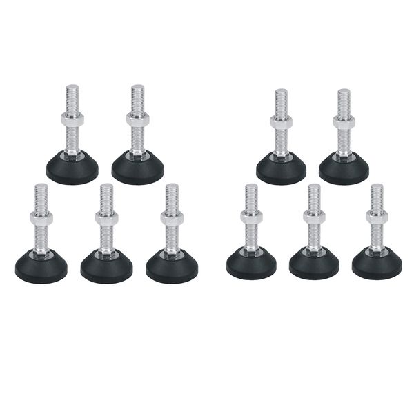 

10 pcs adjustable leveling feet threaded glide foot leg leveler m12x100 d50