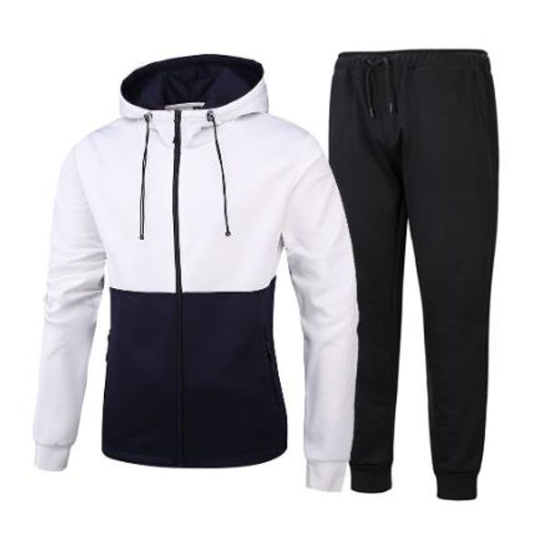 

striped print mens tracksuits hooded long sleeve zipper mens suits casual active 2 pieces mens clothing, Gray