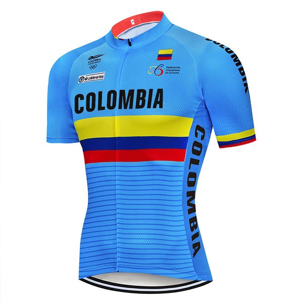 

tour de france 2020 pro team colombia cycling jersey bicycle clothing summer breathable mtb jersey ropa ciclismo, Black