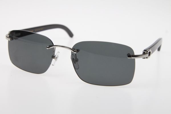 

оптовая rimless очки новых черный рог буйвола солнцезащитного горячий подлинный природные 8200760 солнцезащитных горячие унисекс дизайнерски, White;black