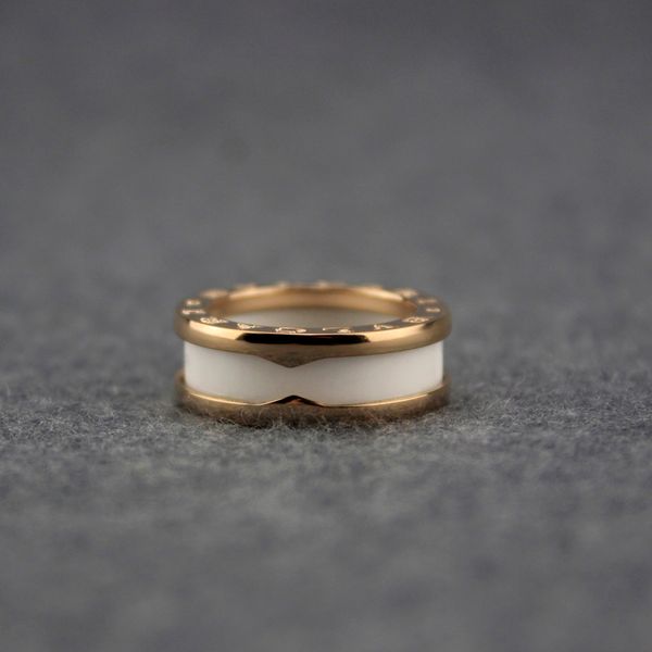 

black white ceramics ring men woman rose golden wedding ring valentine's day fine wedding jewelry, Silver
