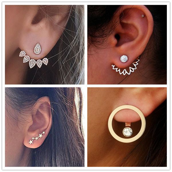 

new crystal flower drop earrings for women fashion jewelry gold silver rhinestones earrings gift for party and friend 2019