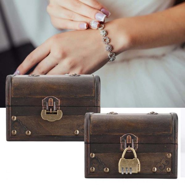 

vintage style jewelry organizer storage box home decoration with lock necklace earring ring container jewelry holder case casket, Pink;blue