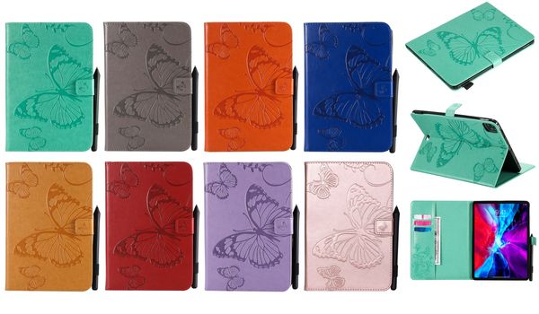 Smart Case in pelle antiurto in rilievo 3D Butterfly Folio Flip Stand per iPad Pro 11 2020 iPad 10.2 iPad 9.7 iPadMini 5