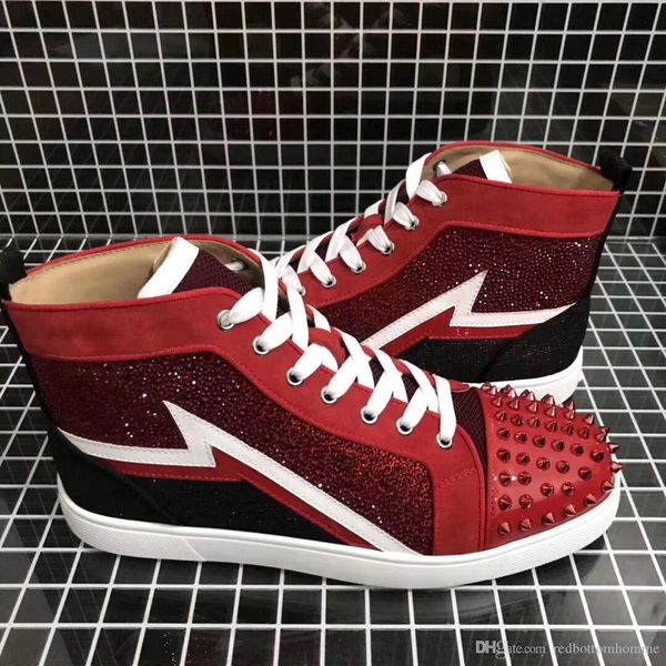 red rhinestone sneakers