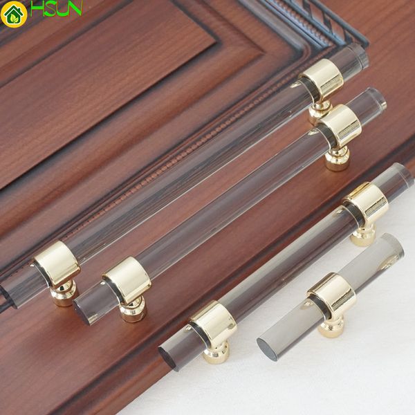 2019 3 75 5 6 3 Acrylic Smoke Lucite Gold Dresser Pulls Drawer