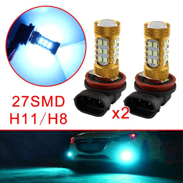 

auto parts h11 h8 led foglight bulbs fit for car fog driving light lamp lens projector ice blue color accessories