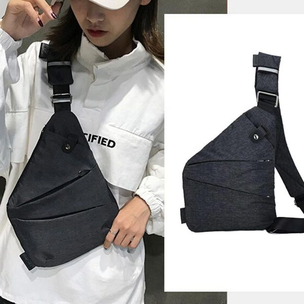 

fashion women men sling bag casual canvas chest bag anti theft crossbody bags solid carteras mujer de hombro y bolosos #yl10