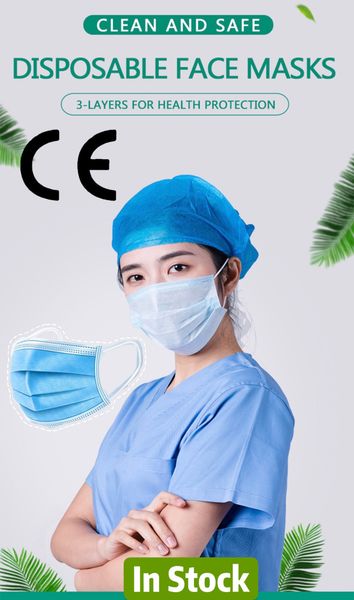 

в наличии! 50 шт одноразовые 3-слойные маски для лица анти-пыль блокирует загрязнение воздуха маски для лица поставщик быстрая доставка