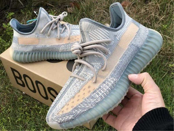 

высокое качество 2020 kanye west льняного шлака кроссовки женщин мужчины исрафил zy сера 3m reflective man дизайнерская обувь fz5421 с короб