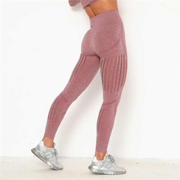 

hollow seamless sport leggings women pink cut out dry fit booty high waist fitness yoga pant workout gym push up leggings, White;red