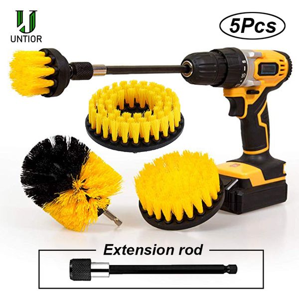 

untior 3pcs/set drill power scrub clean brush leather plastic wooden furniture car interiors cleaning power scrub 2/3.5/4 inch