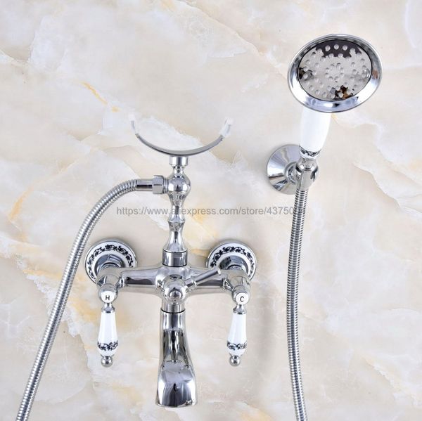 2020 Bathtub Faucets Chrome Wall Mounted Bathtub Mixer Faucet