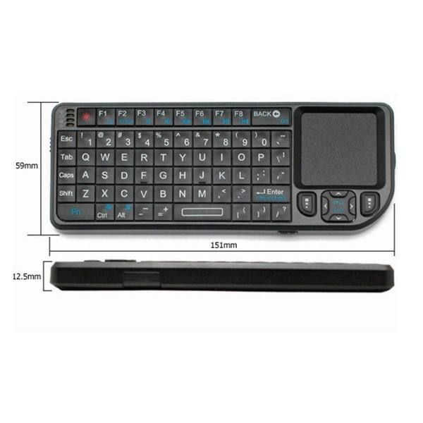 UKB-100-RF Fly Air Mouse Tastiera da gioco wireless da 2,4 GHz Telecomando Touchpad Mini tastiera multifunzione Supporto Windows Vista Linux MAC