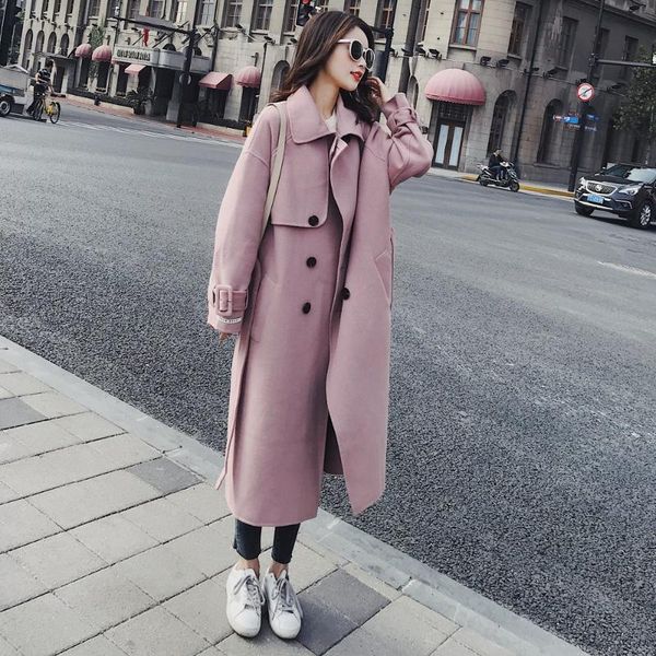 

p shoot fashionable woolen jacket 2019 autumn and winter new style women's dress retro chic-style waist hugging double breas, Black;white