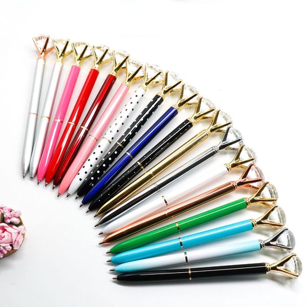 

diamond ballpoint pen ball roller pen smart gift back to school office stationery provide logo customized wedding gift, Blue;orange