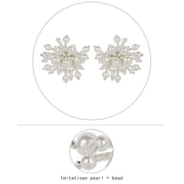 

fashion- flowers charm earrings for women luxury pearl beaded earrings western wedding noble holiday style gifts for birthday, Golden