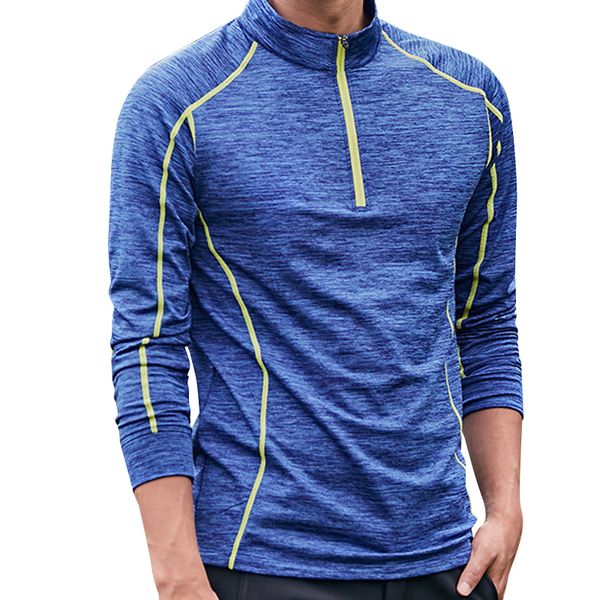 

men fishing breathable quick-drying long-sleeved t-shirt outdoor sports hiking camping climbing spring autumn fleece warm t-shir, Gray;blue